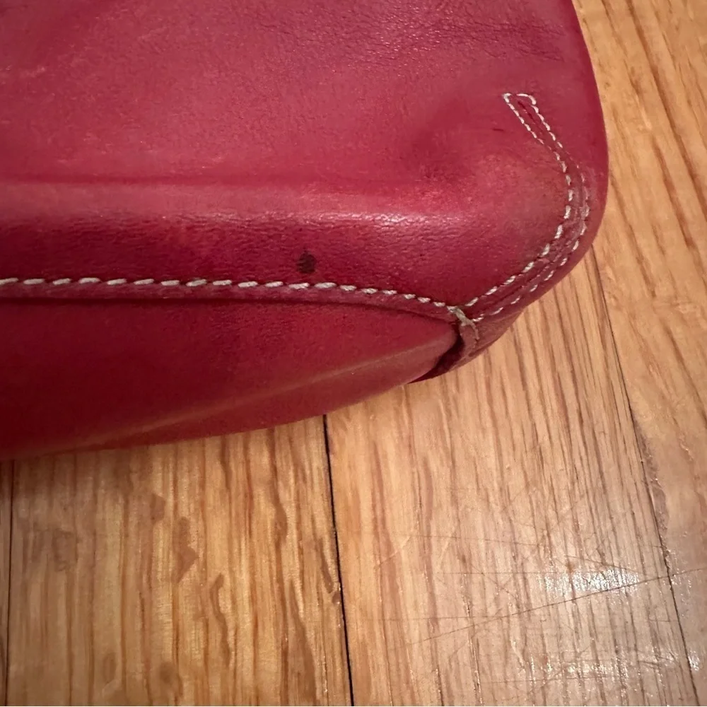 COACH Legacy Red Leather Vintage Slim Duffle Shoulder Bag